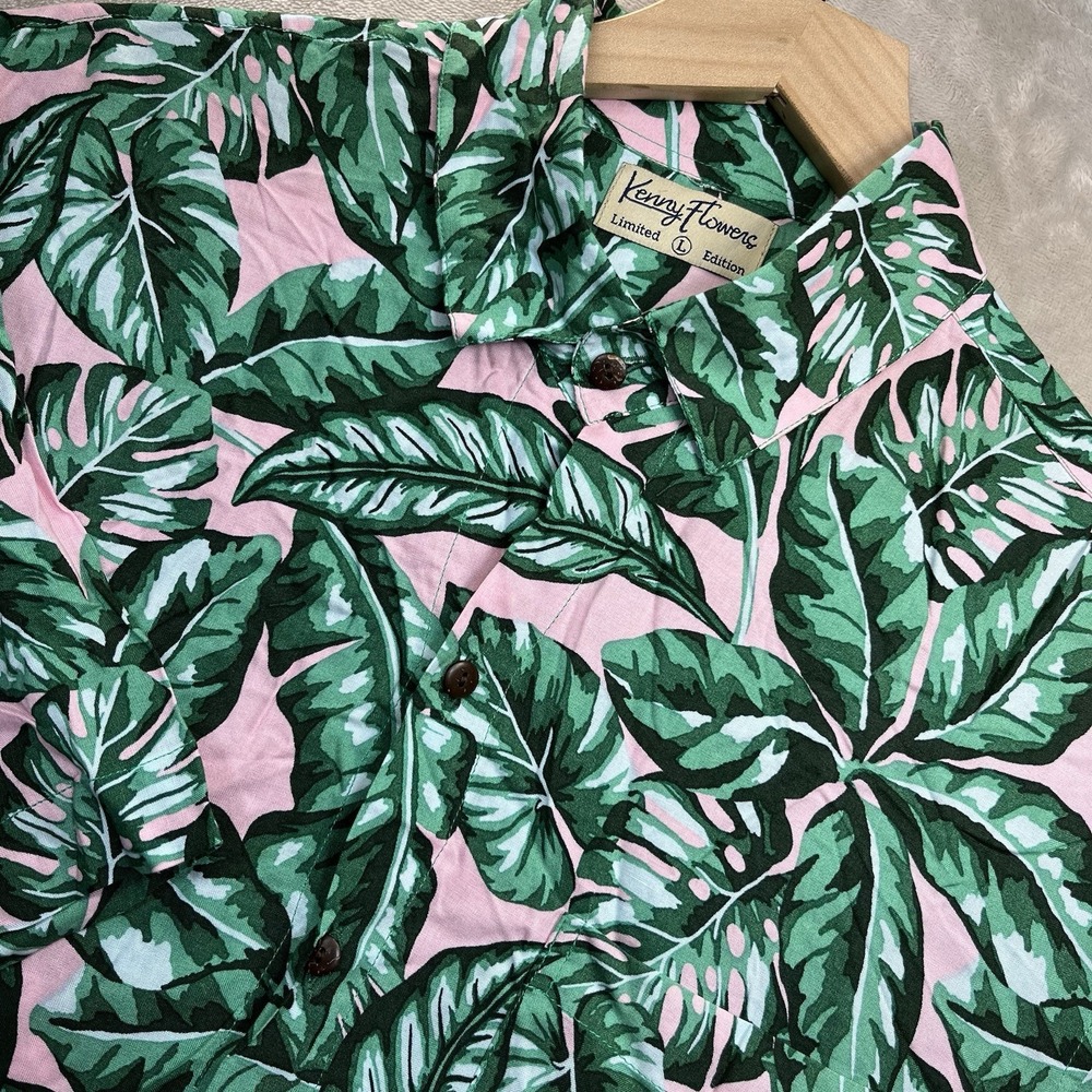 Kenny Flowers Limited Edition Hawaiian Pink/Green Floral Shirt Size L